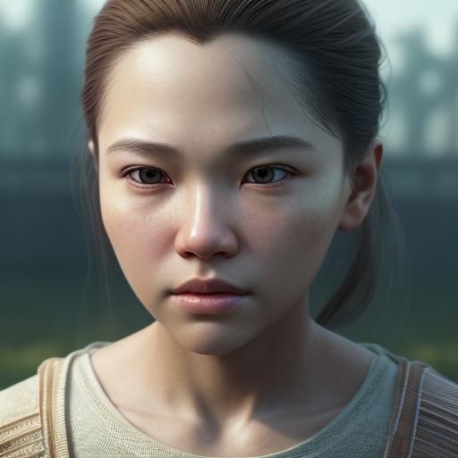 Hyperrealistic Woman's Portrait with Vibrant Lighting