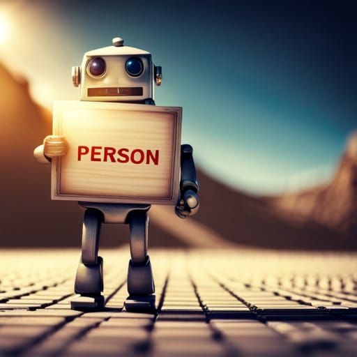 Hopeless Robot Protesting as Hyperrealistic Photograph