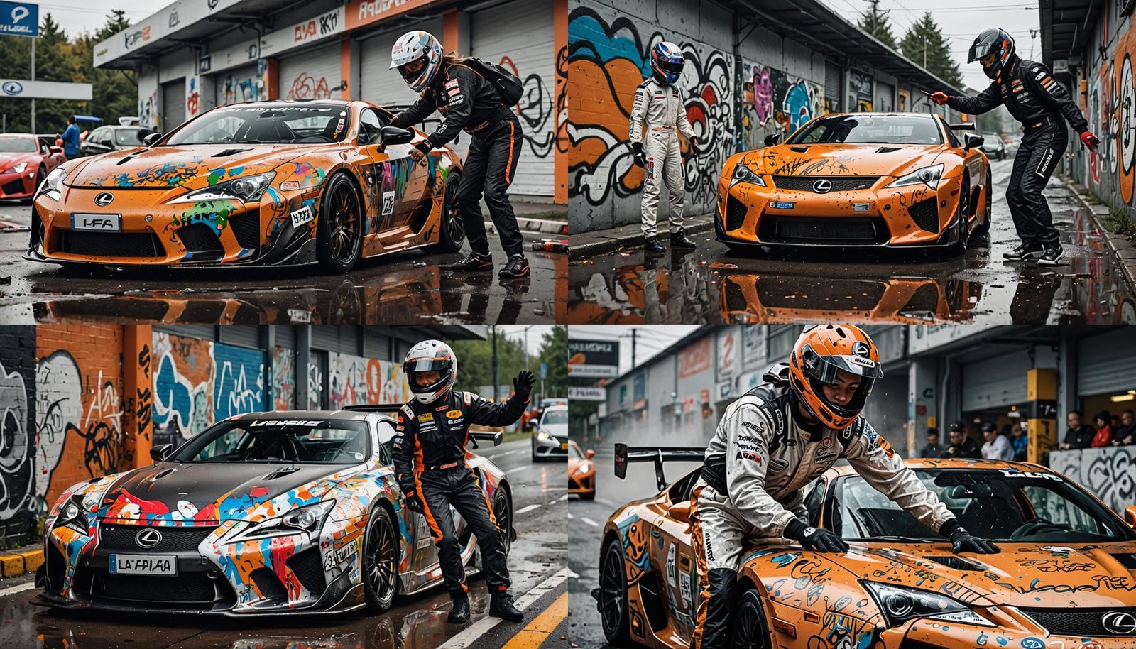 Female Race Car Driver in Lexus LFA: Hyperrealistic Art