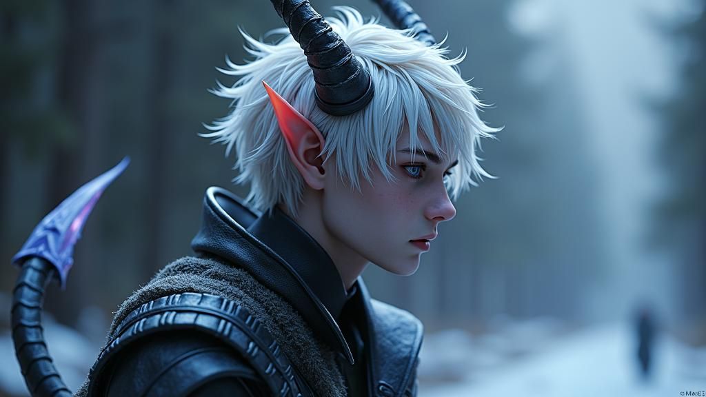 Icy Wight Devil: Anime-Inspired 3D Concept Art