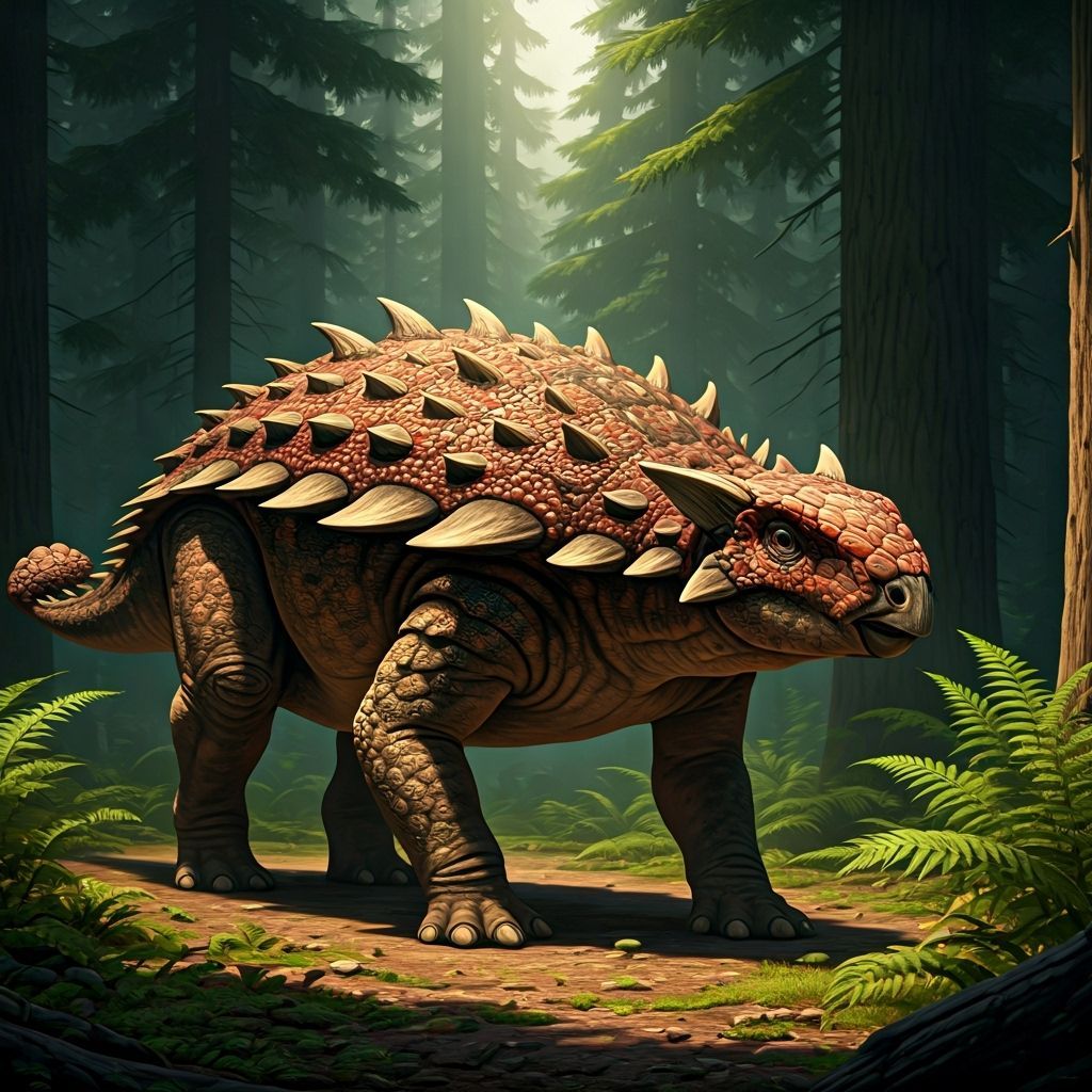 Borealopelta Dinosaur in Lush Cretaceous Forest