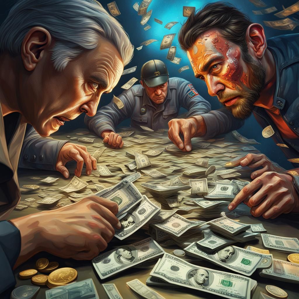 Dramatic Currency Wars in Hyperrealistic Style