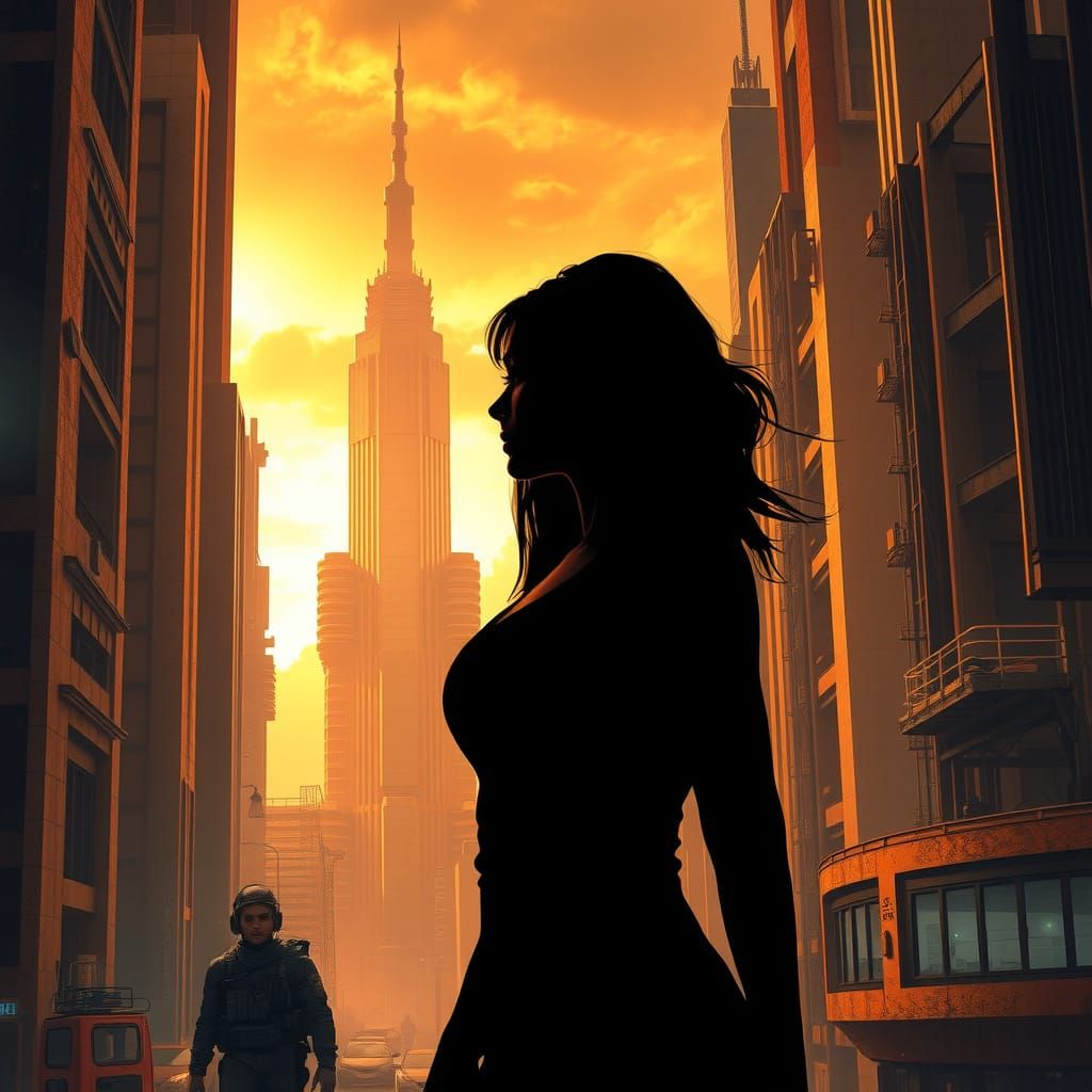 Cyberpunk Cityscape at Dusk