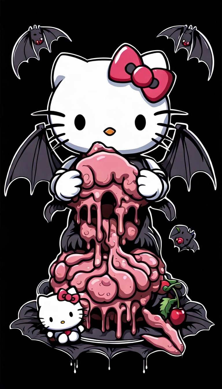 Gothic Hello Kitty Feast in Dark Fantasy