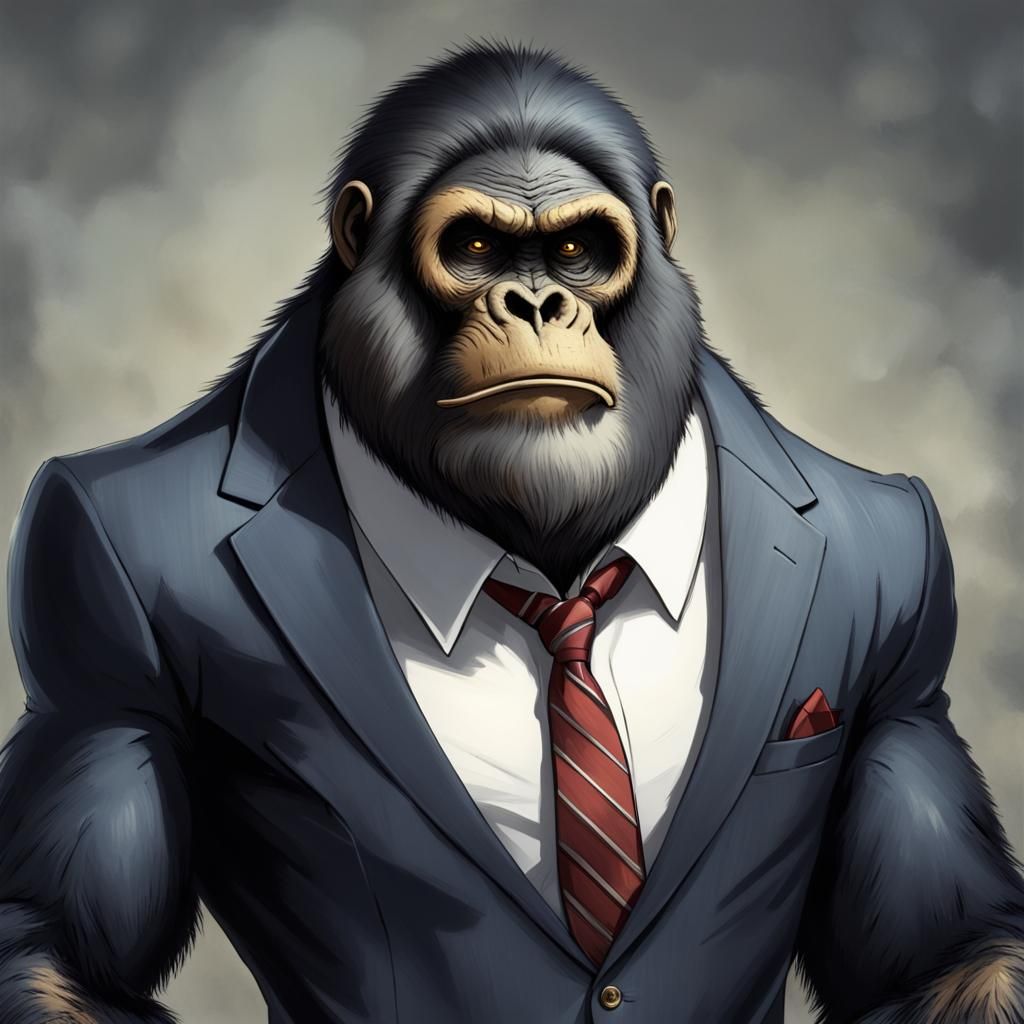 Evil Gigantopithecus in Business Suit