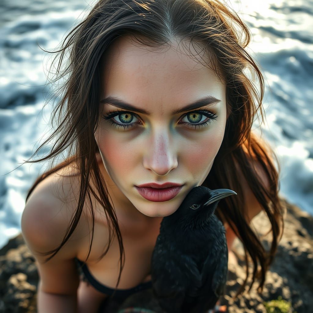 Irish Witch Portrait: Wild Eyes, Stormy Seas