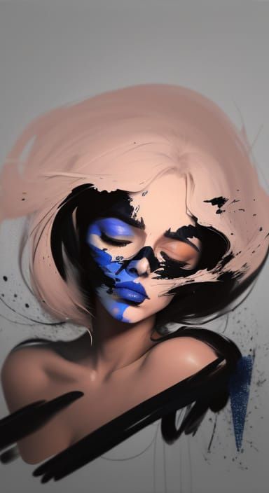 Expressive Portrait of a Woman with Bold Brushstrokes