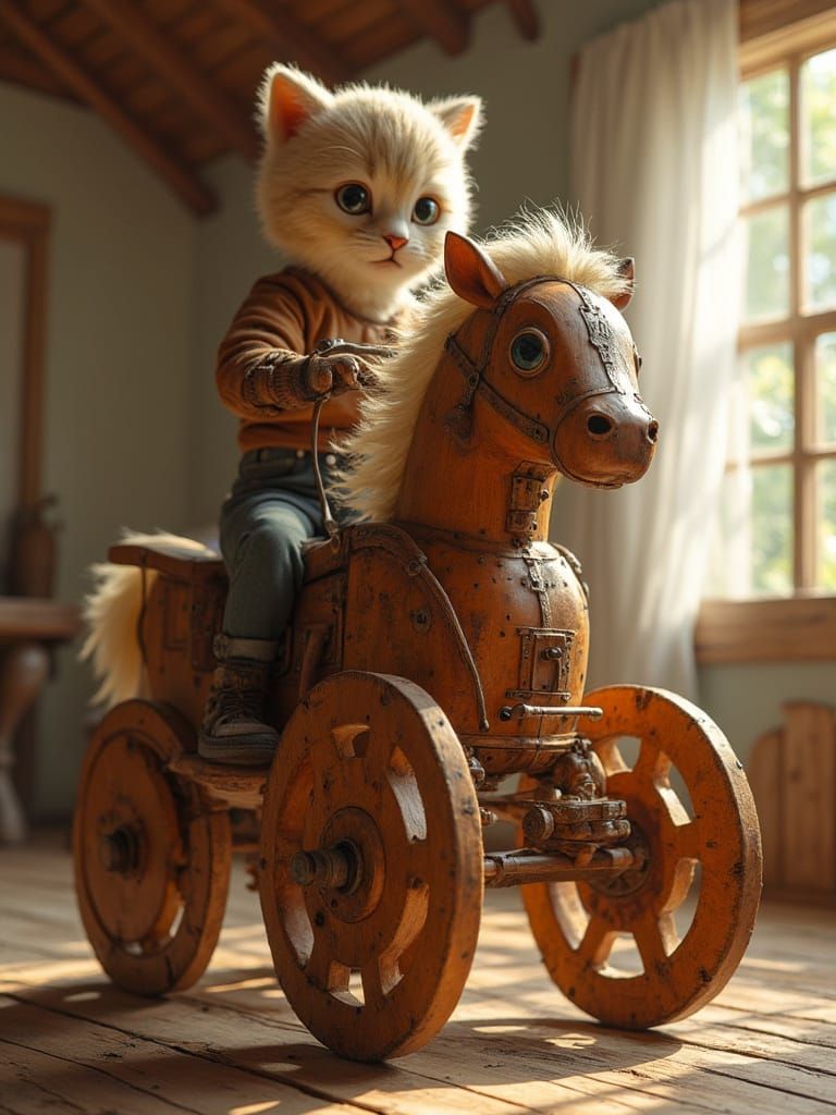 Kerfluffles Meet Life-Size Ride-On Wooden Automata - What Co...