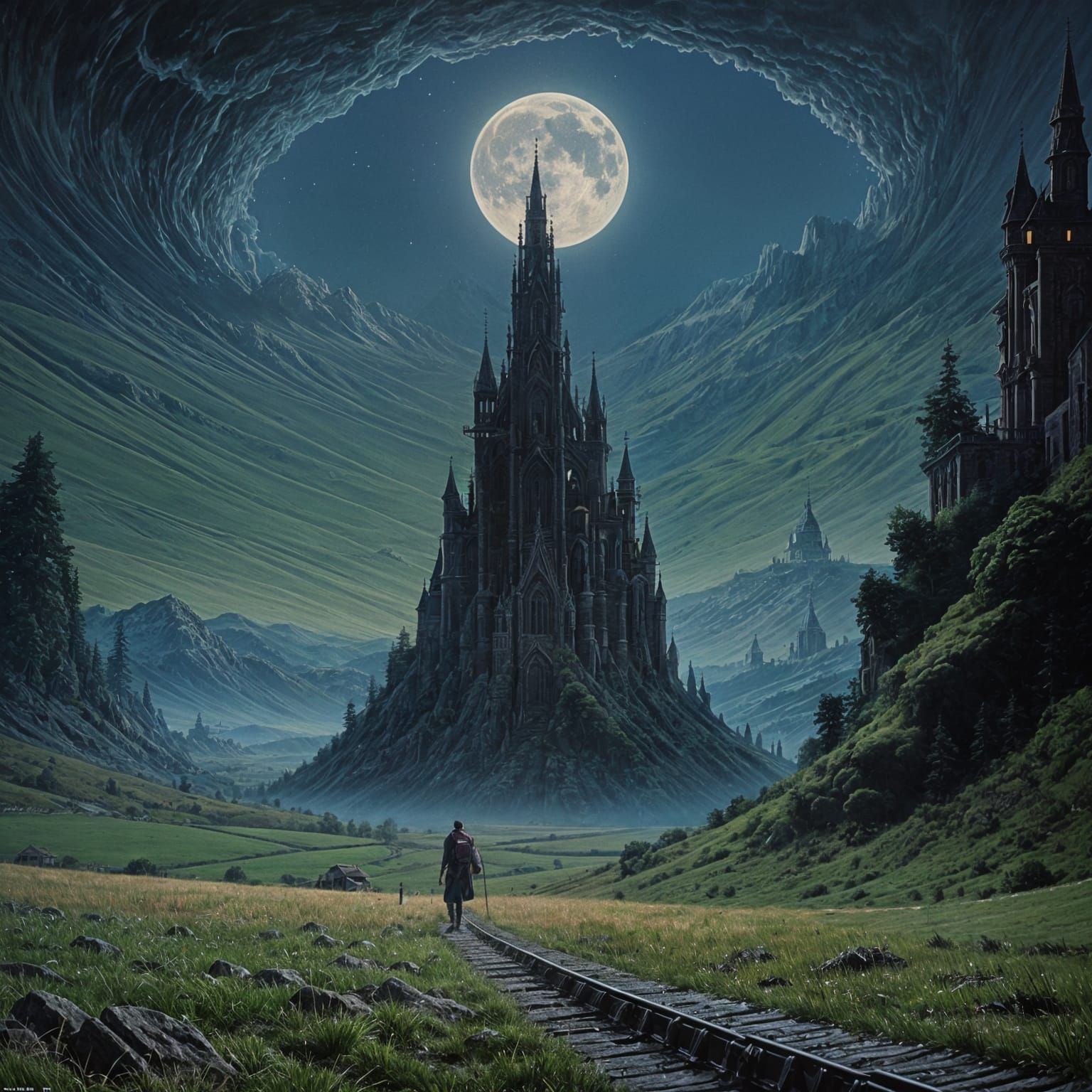 French Castle in Sunset Light