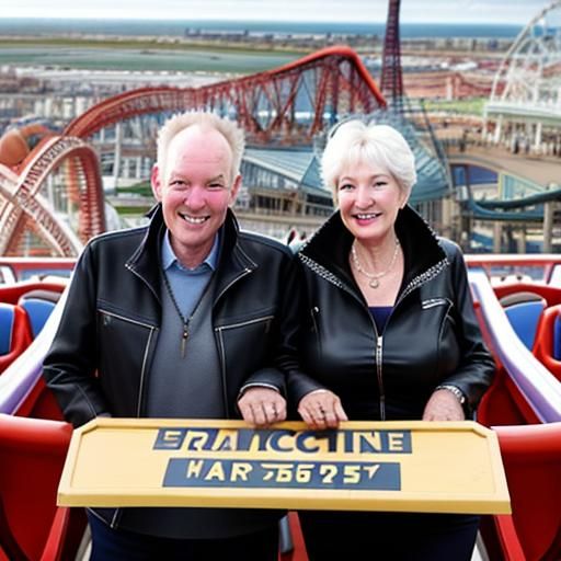 Mark Cook, 61, and Carole Noel, 63, married on the Rollercoaster at Blackpool Pleasure Beach.