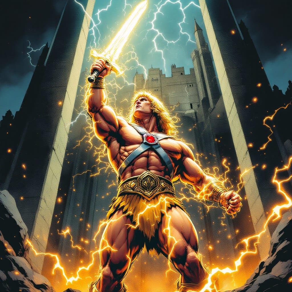 He-Man's Electrifying Triumph in Epic Comic Style