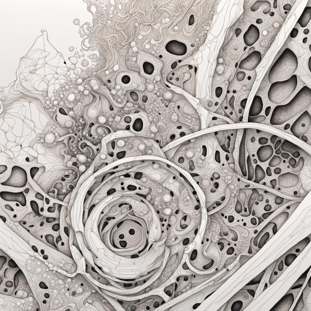 Complex Organic Crystal Drawing in Fluorescent Ink