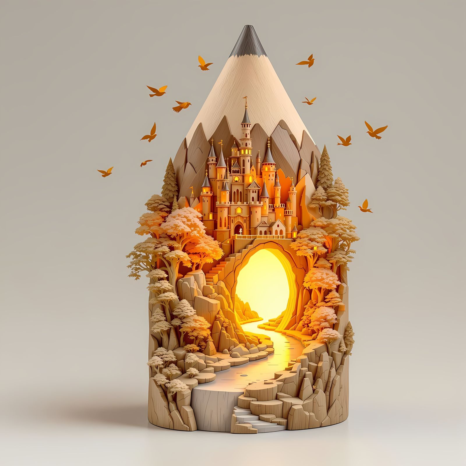 Miniature Wooden Portal to Whimsical World