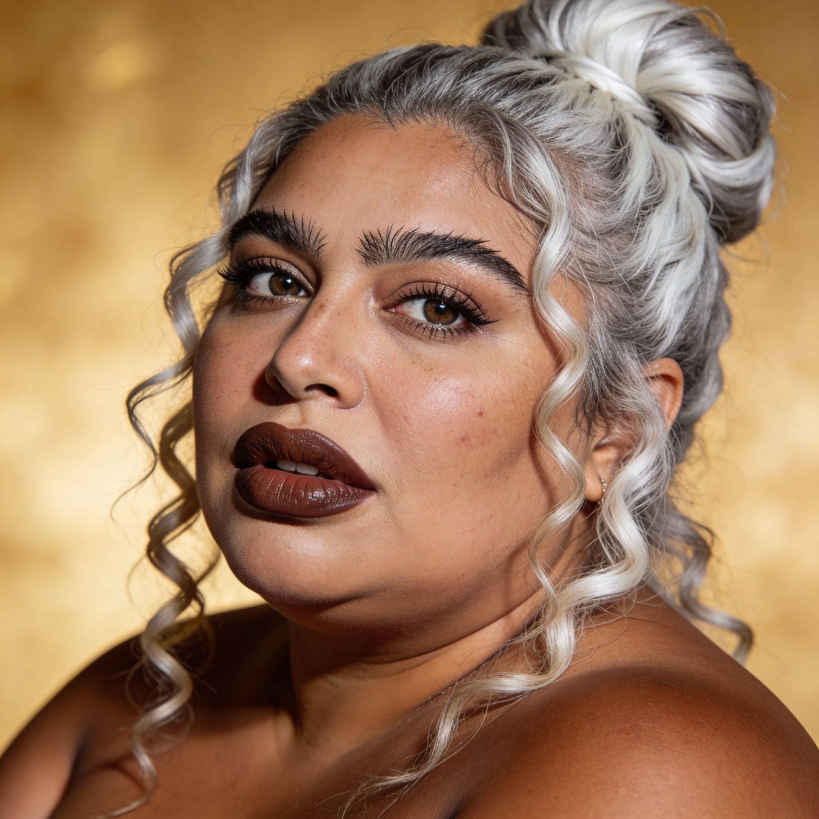 HD Portrait of a Beautiful Turkish Woman with Curly Hair