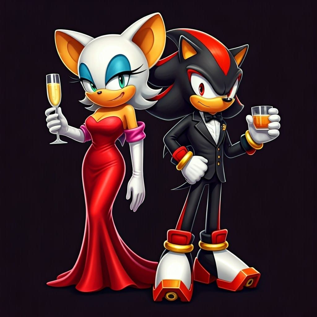 Luxury Sonic Heroes in Tailored Tuxedos and Evening Gown
