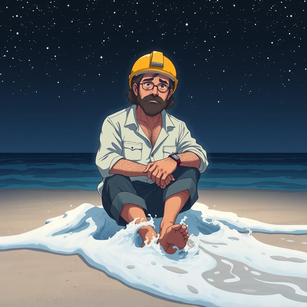 Italian Geologist Under Starry Sky: Anime Key Visual