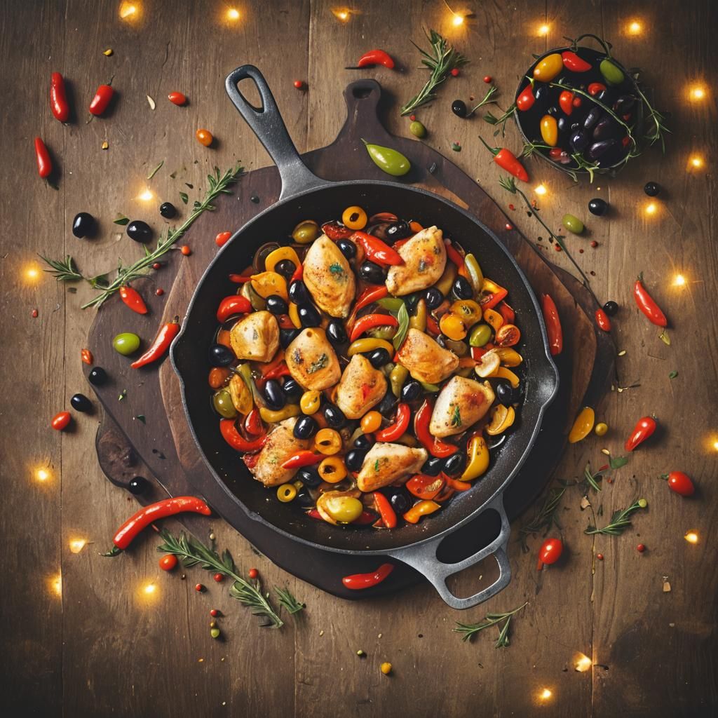 Sizzling Mediterranean Chicken with Peppers and Olives
