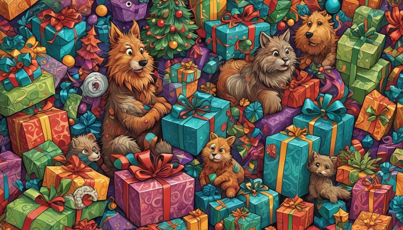 Whimsical Fractal Gift Wrapping Mayhem