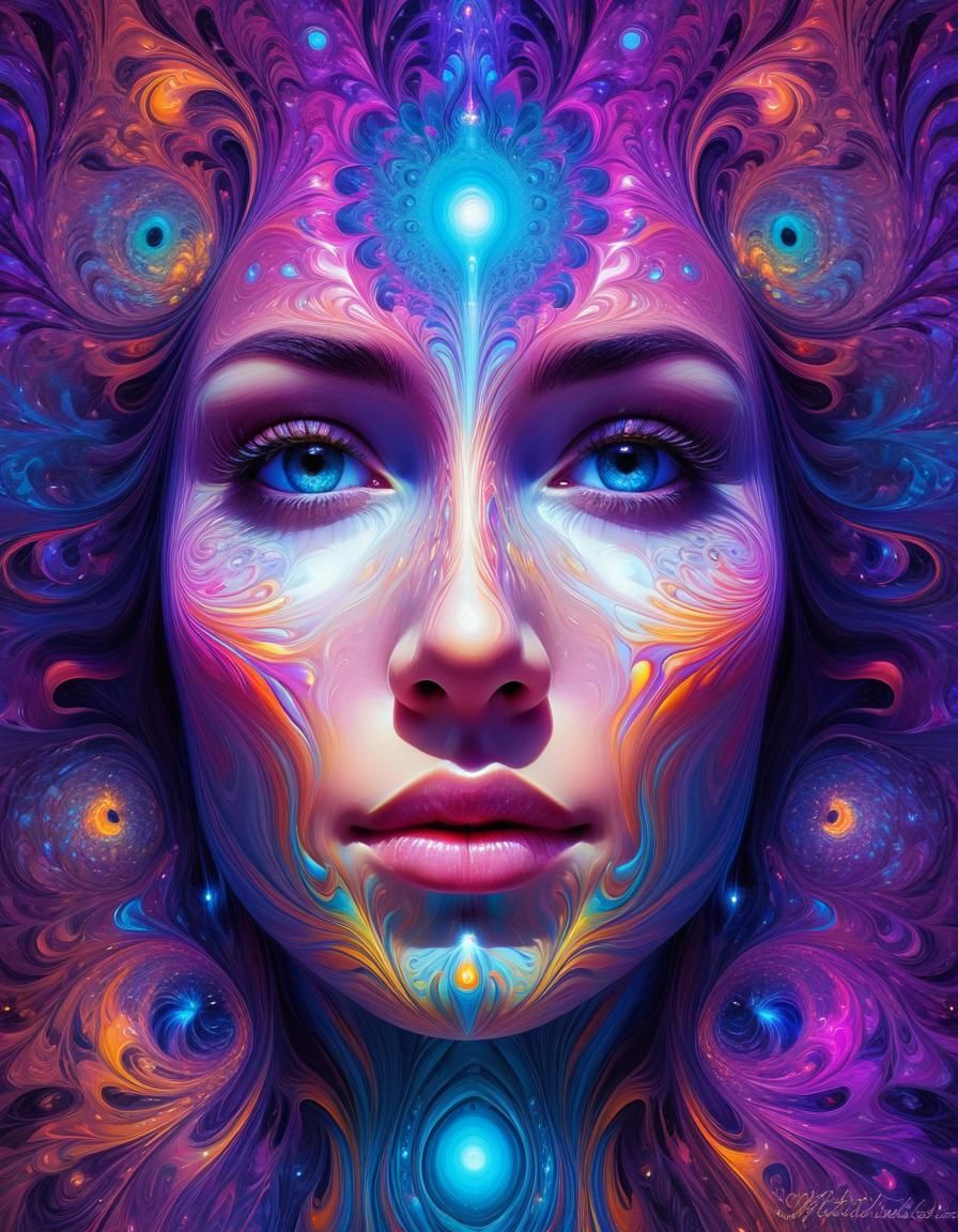 Vibrant Metaphysical Portrait in Abstract Impressionist Styl...