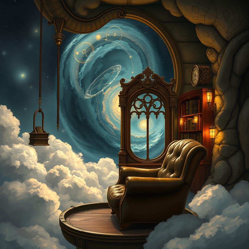 Steampunk Reading Den in the Clouds