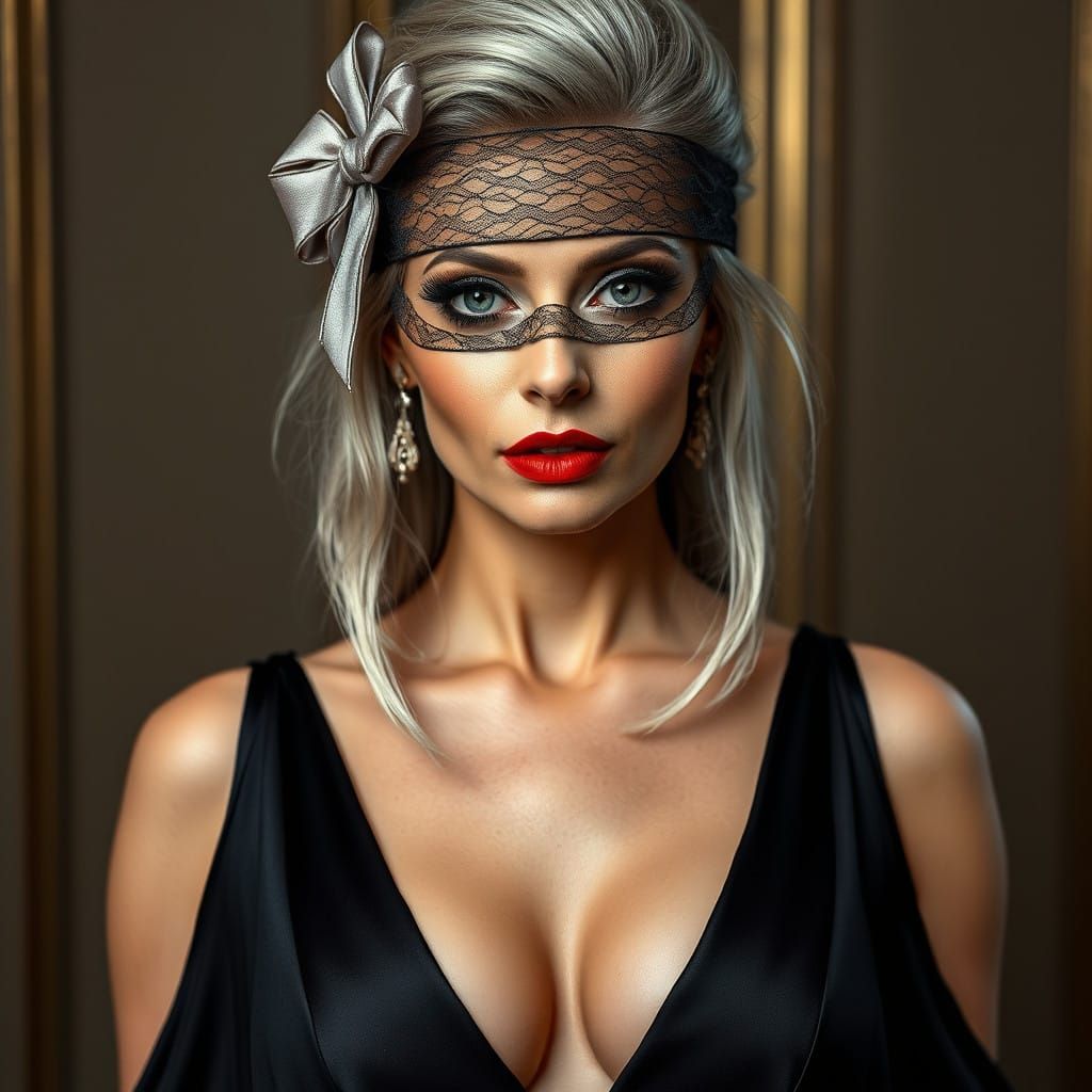 Elegant Evening Glamour in Sophisticated Cyberpunk Style