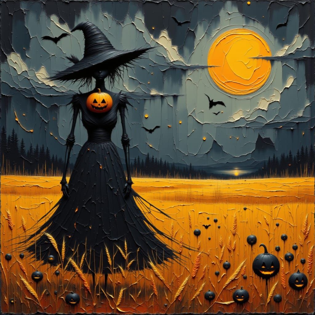 Spooky Halloween Harvest Night with Jack-o'-Lantern Skeleton