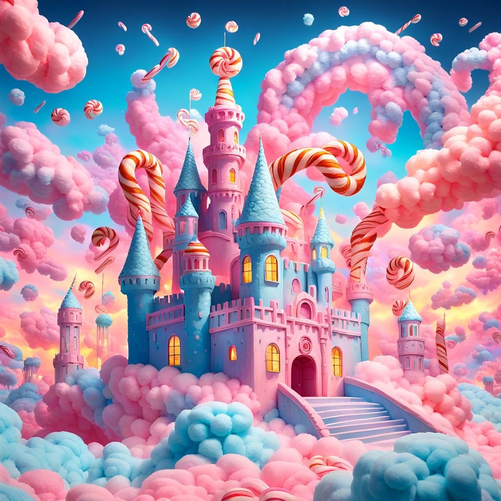 Candy Cane Dragons Guard Cotton Candy Fortress