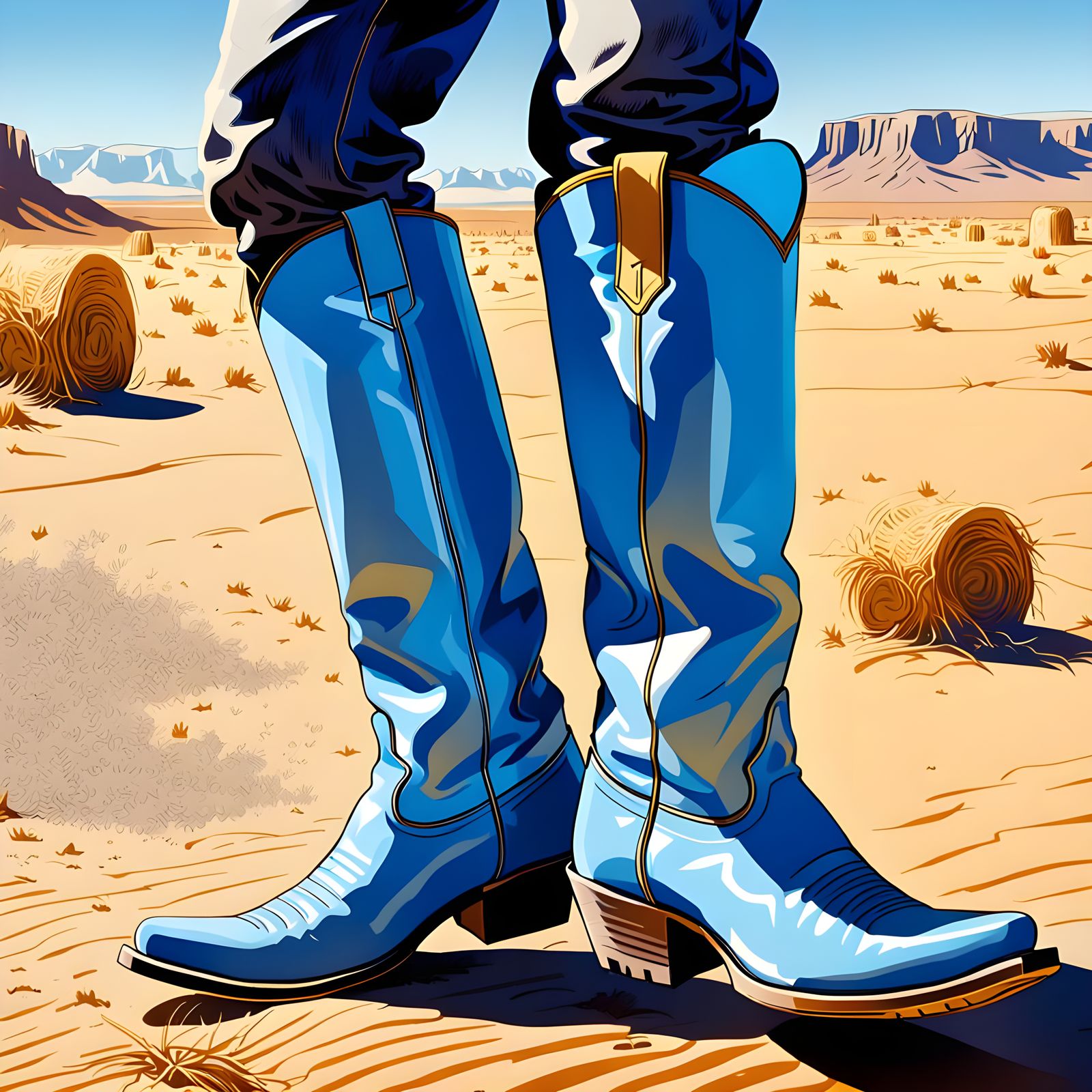Powder Blue Cowboy Boots Image