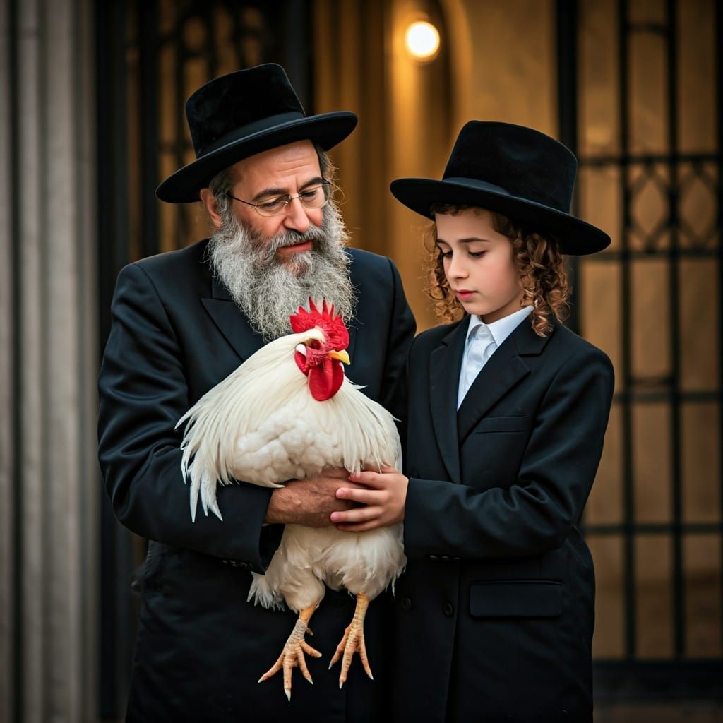 Father and Son Atonement Ceremony in Photorealistic Style