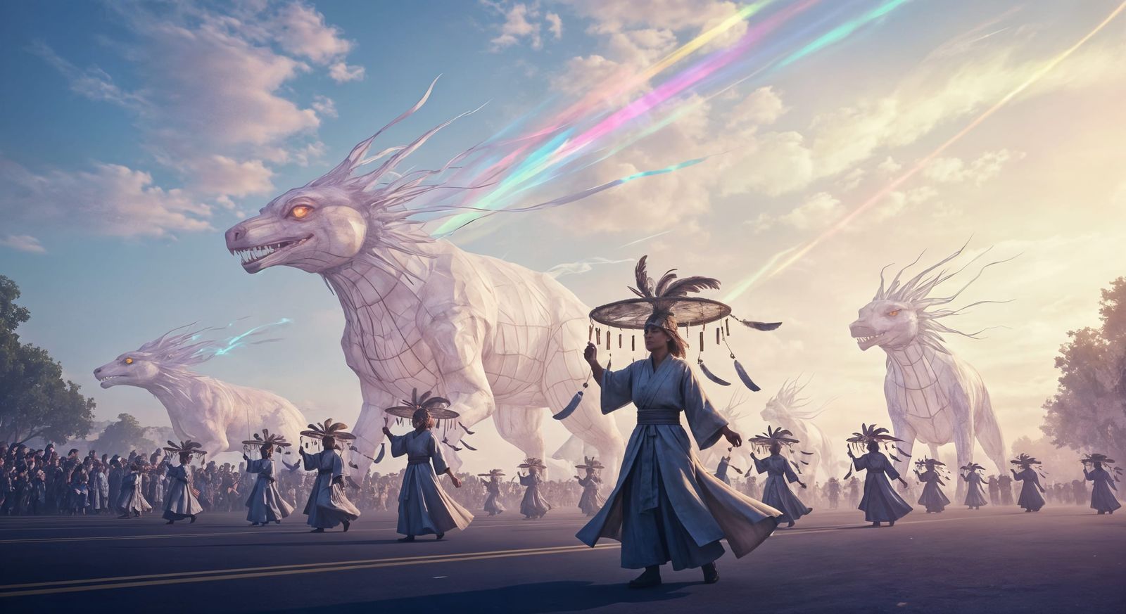 Whispering Wind Day Parade with Mythical Creatures