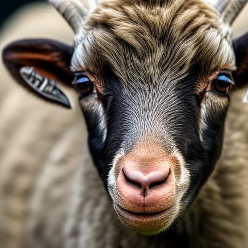 Hyperrealistic Baby Goat Portrait in HDR