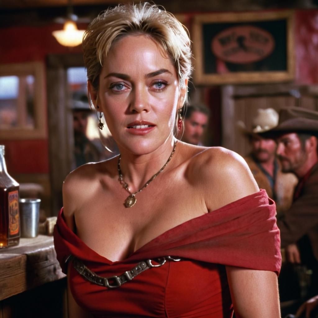 Sharon Stone as a Saloon Girl