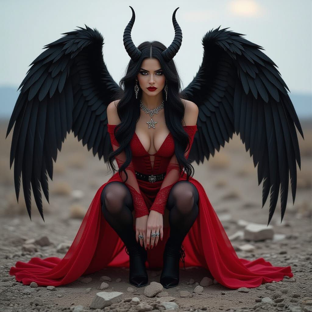 Goddess with Wings in Cinematic Style