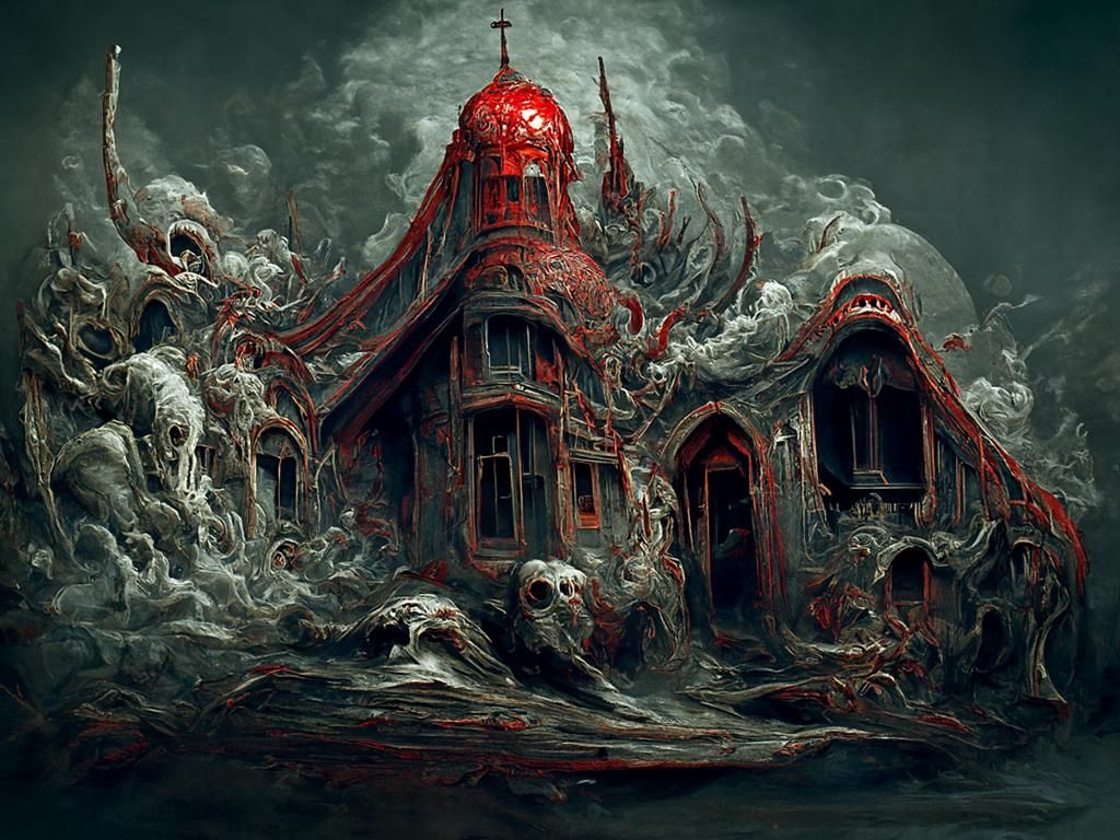 Gothic Horror House in Art Nouveau Style