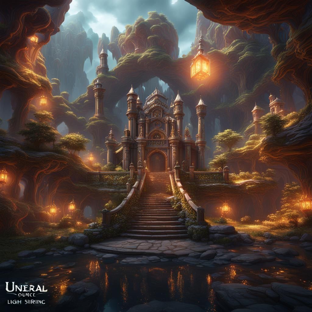 Radiant Light Matte Painting in Deep Color