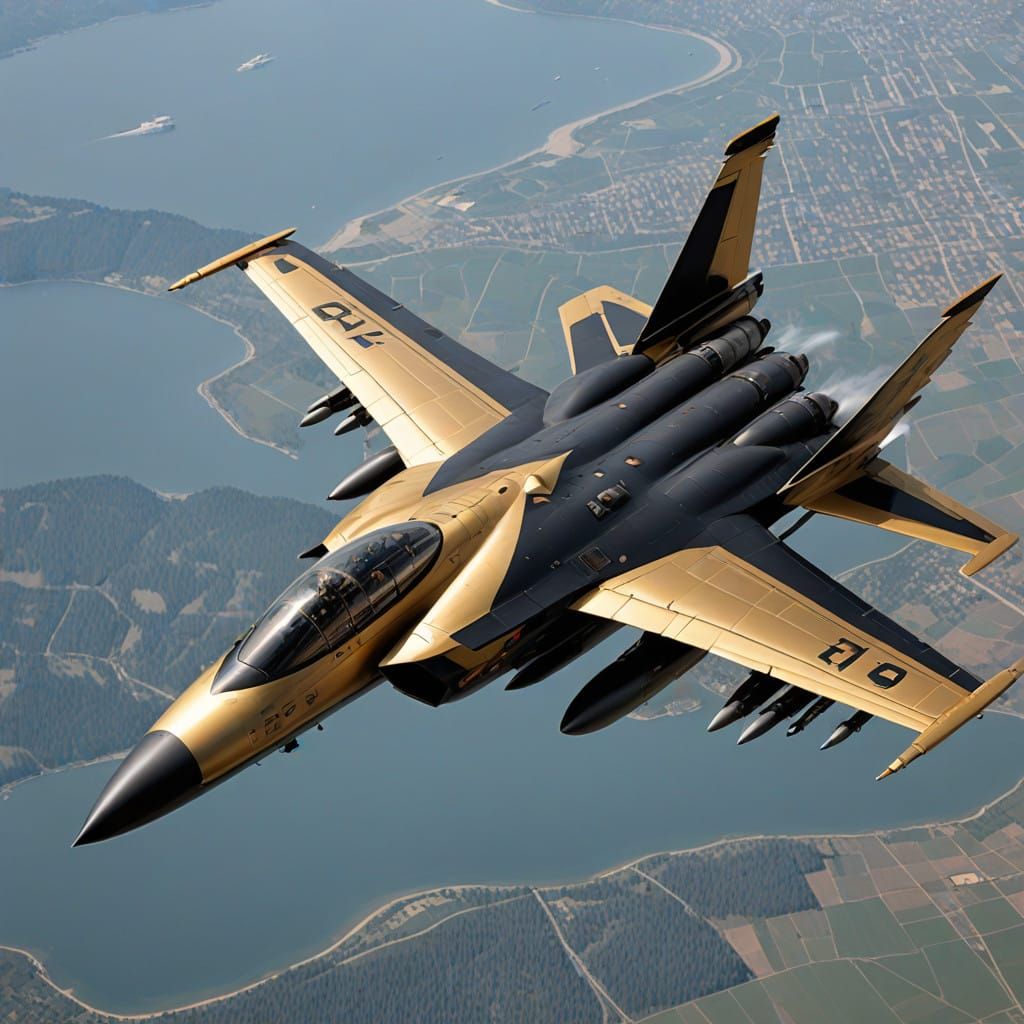 Cyberpunk Aerodynamic Eagle Fighter