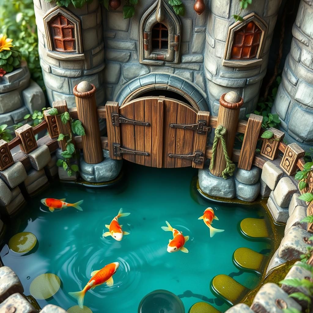 Fairy-Tale Castle Tiny Home with Koi Pond Moat