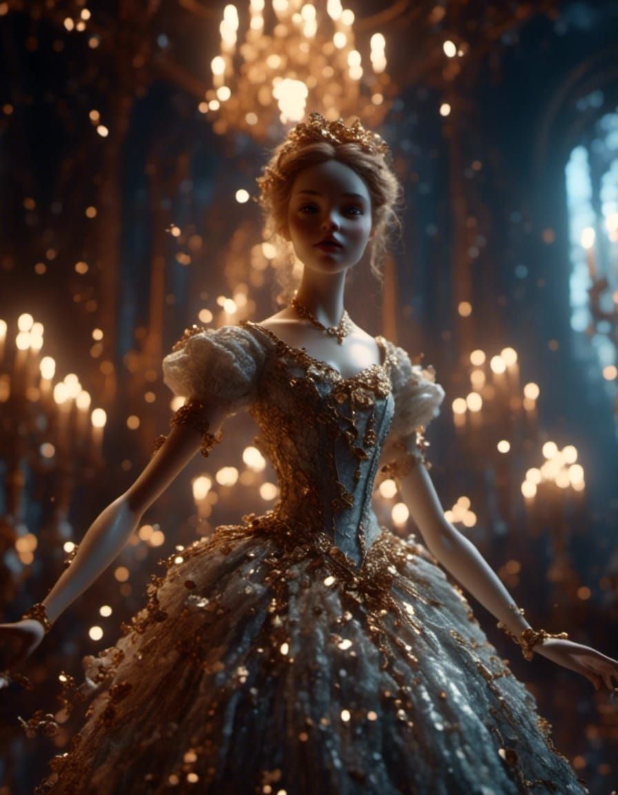 Porcelain Ballet Dancer Doll in Ornate Room