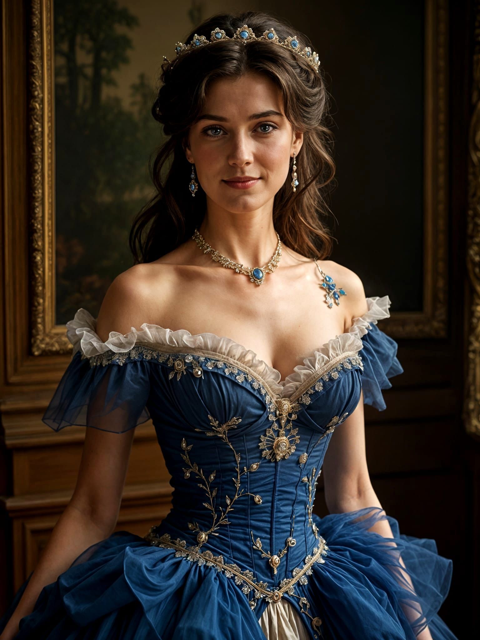 Elegant Victorian Duchess in Regency Blue