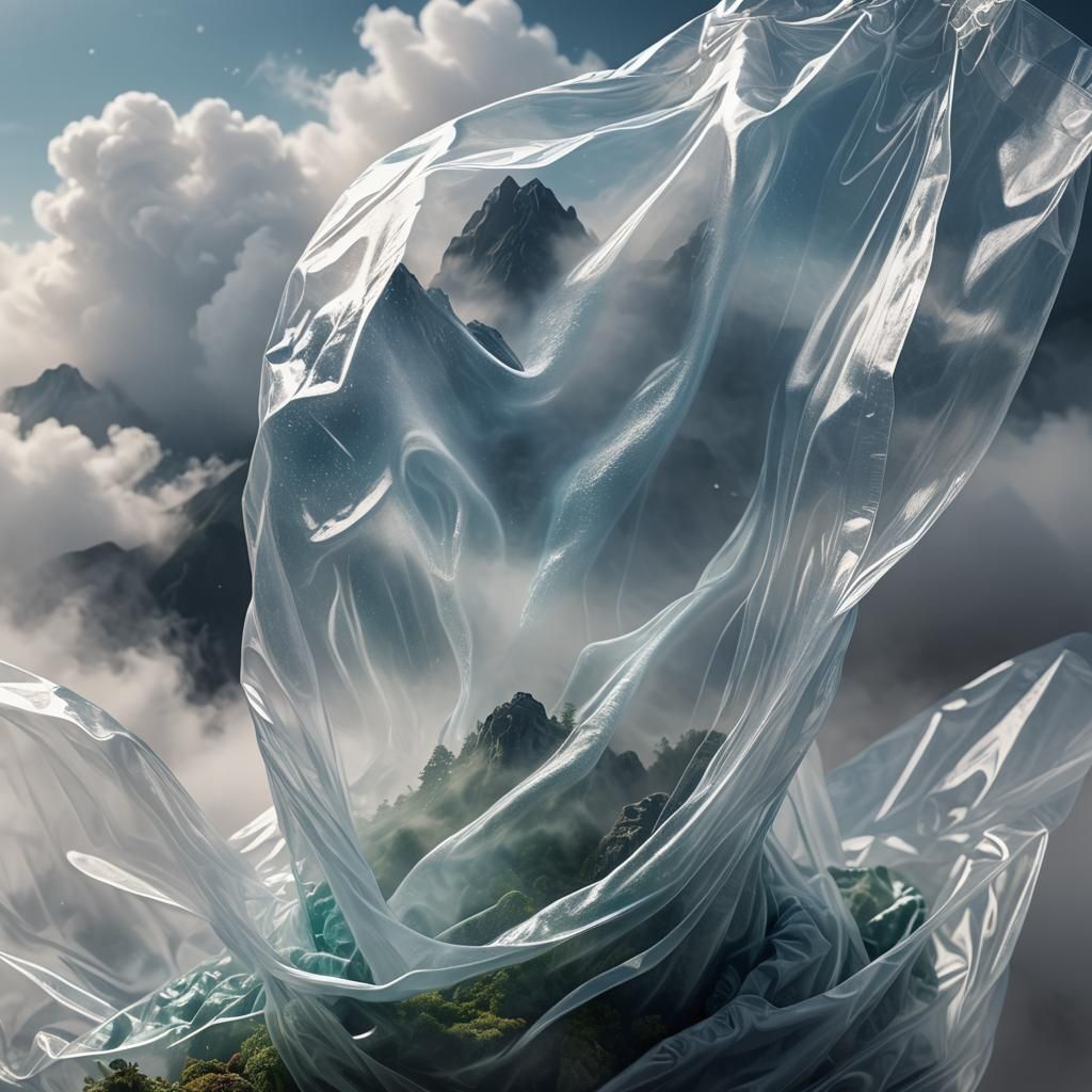 Mountain Mist in a Bag: Hyper-Realistic Digital Art