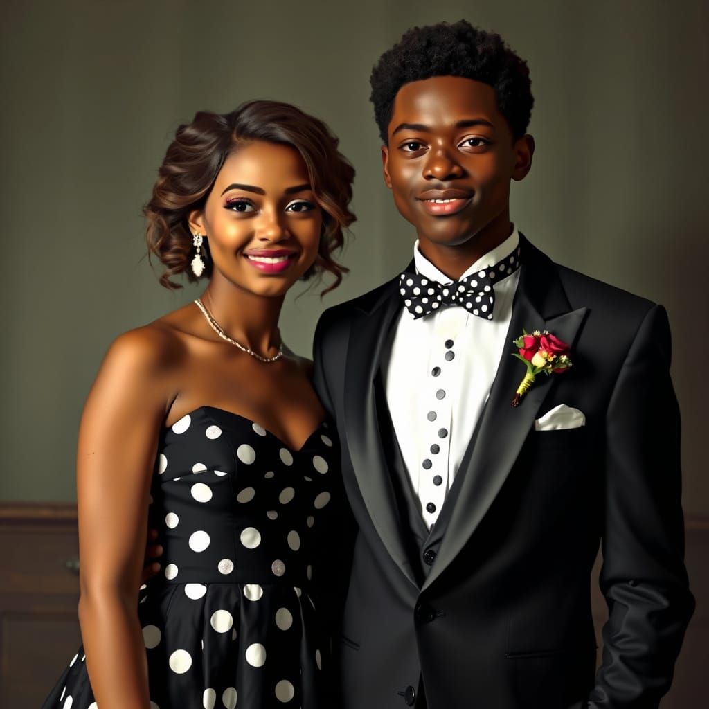 Polka Dot Prom Night Fantasy in Soft Light