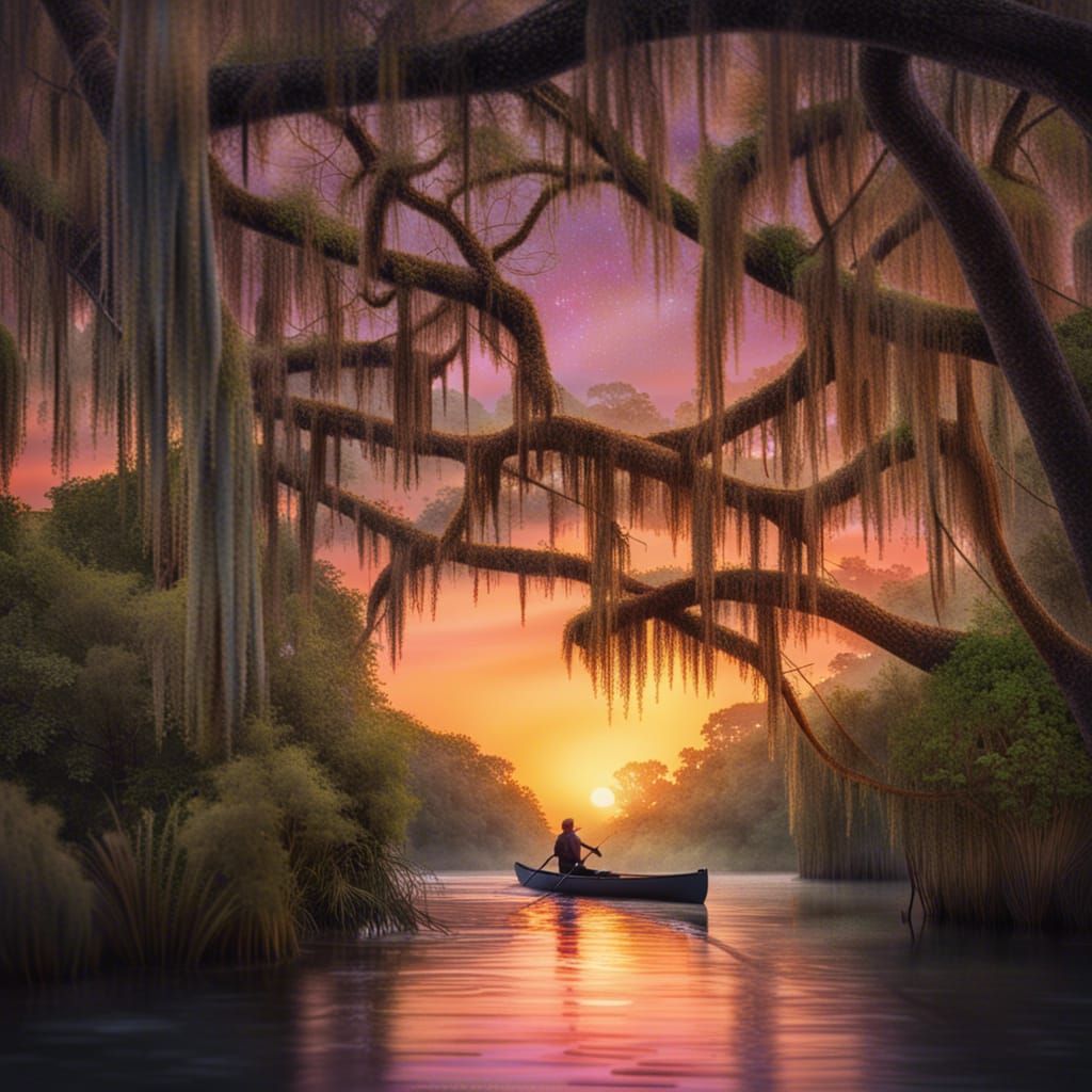 Sunset Canoe Trip on Bayou River