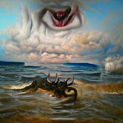 Surreal Beast Emerges from the Sea