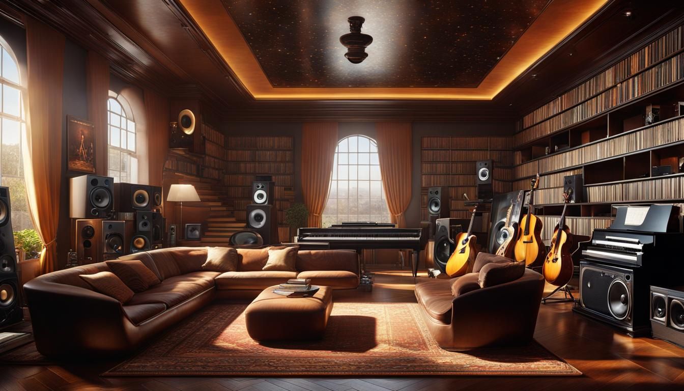 Music Room with a large collection of Music