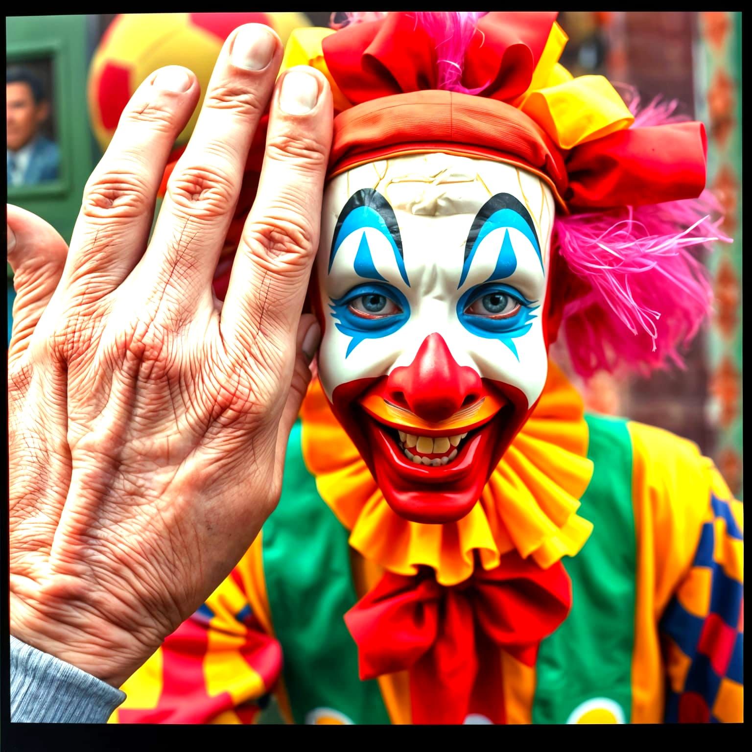 Clown in Kodachrome Style With Broken Sprocket Holes