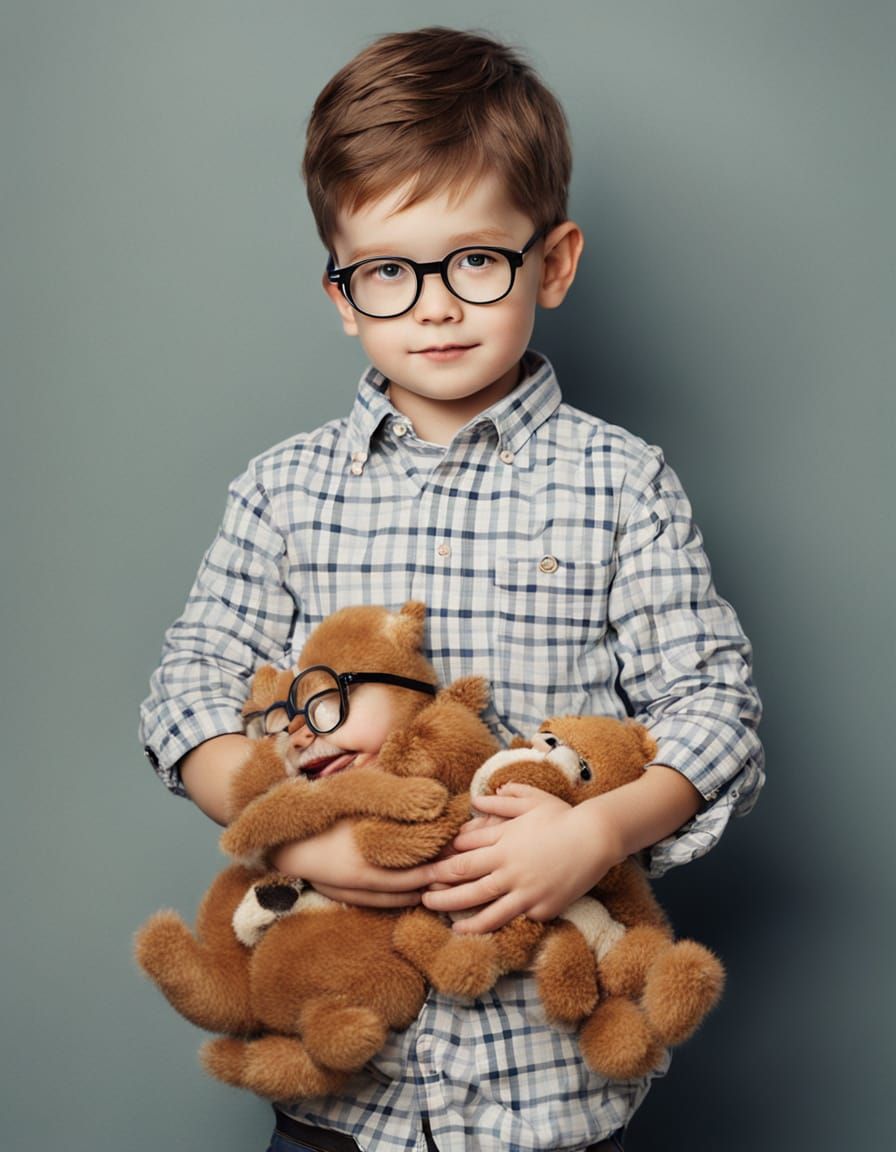 A Young Boy Tenderly Holds a Newborn Baby in His Arms