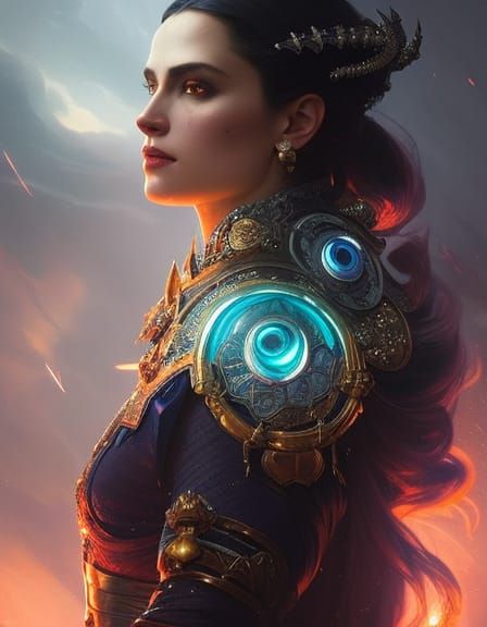 Elemental Queen Portrait in Digital Art Style