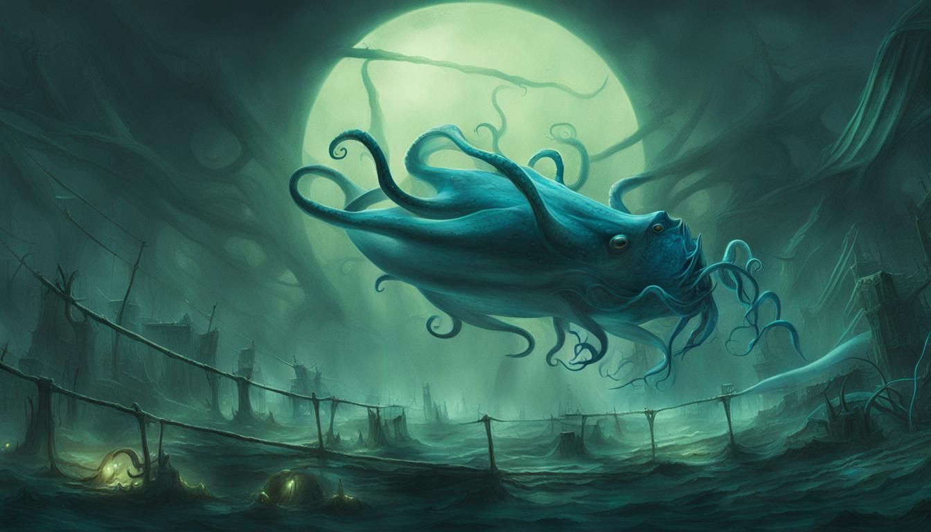 Dark Fantasy Squid in Cinematic Lighting