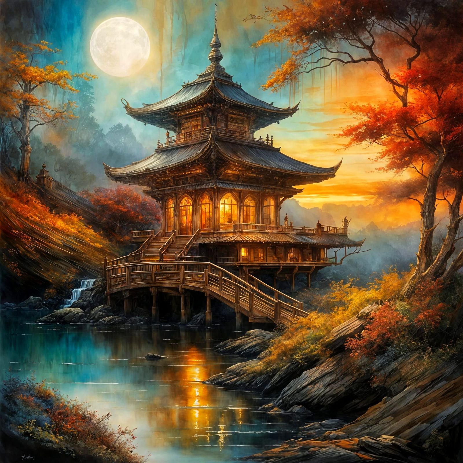 Moonlit pagoda