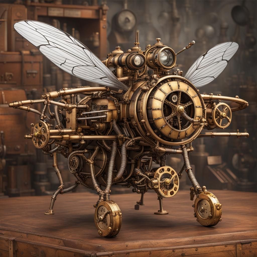 Zebra Wasp Steampunk Spaceship Engine
